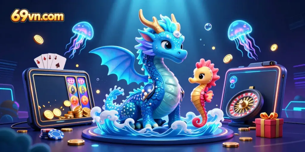 Experience engaging gaming adventures at 69vncom with dynamic casino elements and vibrant characters.