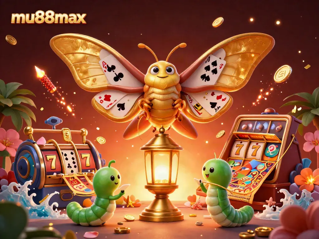 Experience thrilling slot adventures at mu88max with vibrant casino scenes and golden graphics.