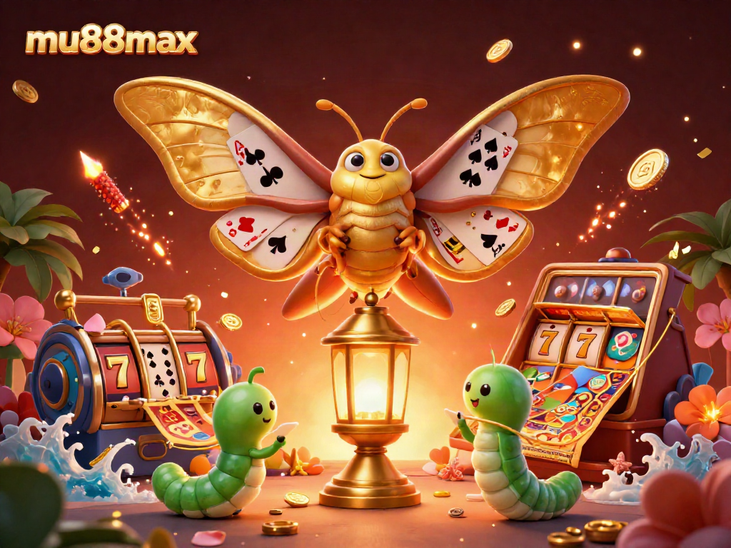 Experience thrilling slot adventures at mu88max with vibrant casino scenes and golden graphics.