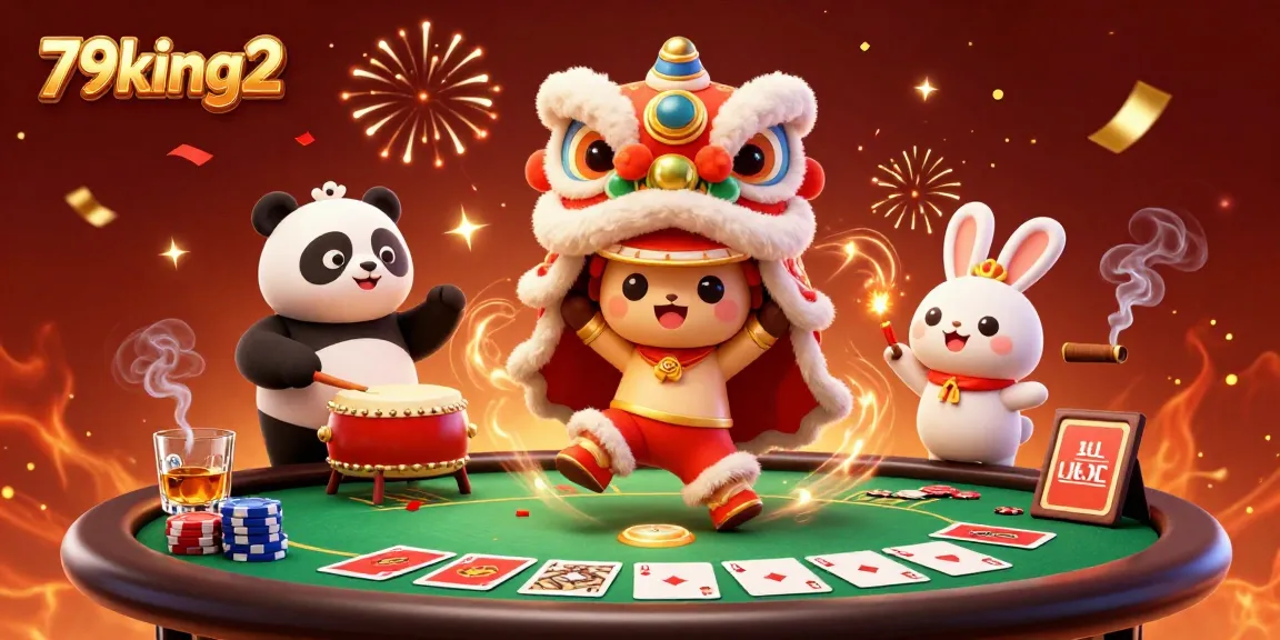 Enjoy thrilling gameplay and festive celebration at 79king2 with vibrant characters and colorful casino elements.
