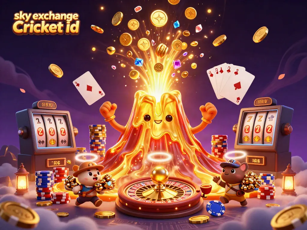 Experience thrilling betting with your sky exchange Cricket id in a rich 3D casino scene.