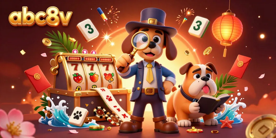 Play at abc8v with fun slot reels surrounded by a detective and his dog exploring clues.
