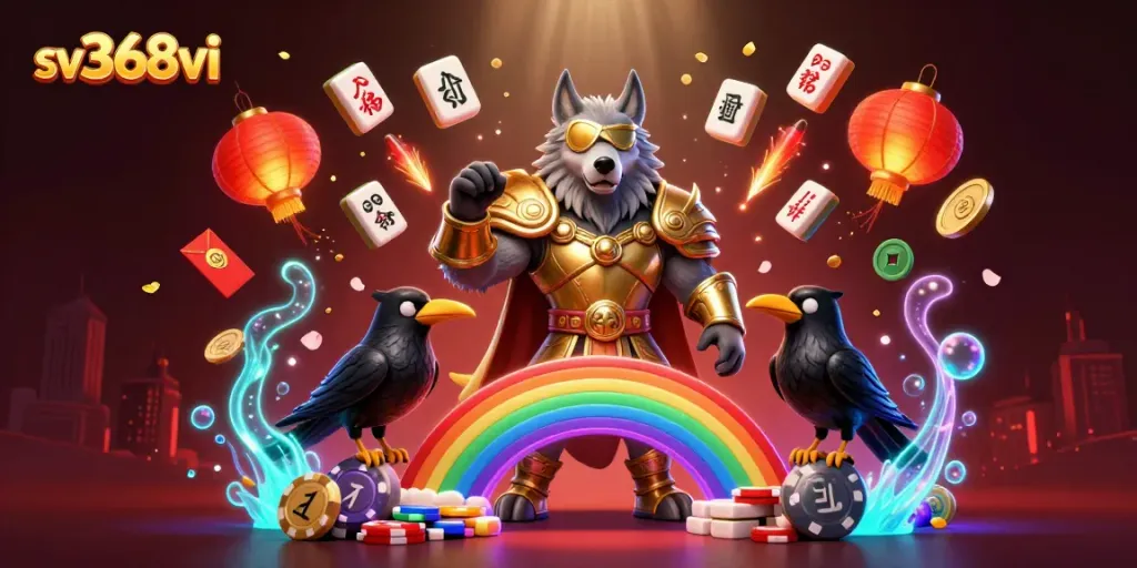 Join the thrilling action at sv368vi with an epic 3D Norse mythology-inspired casino scene.