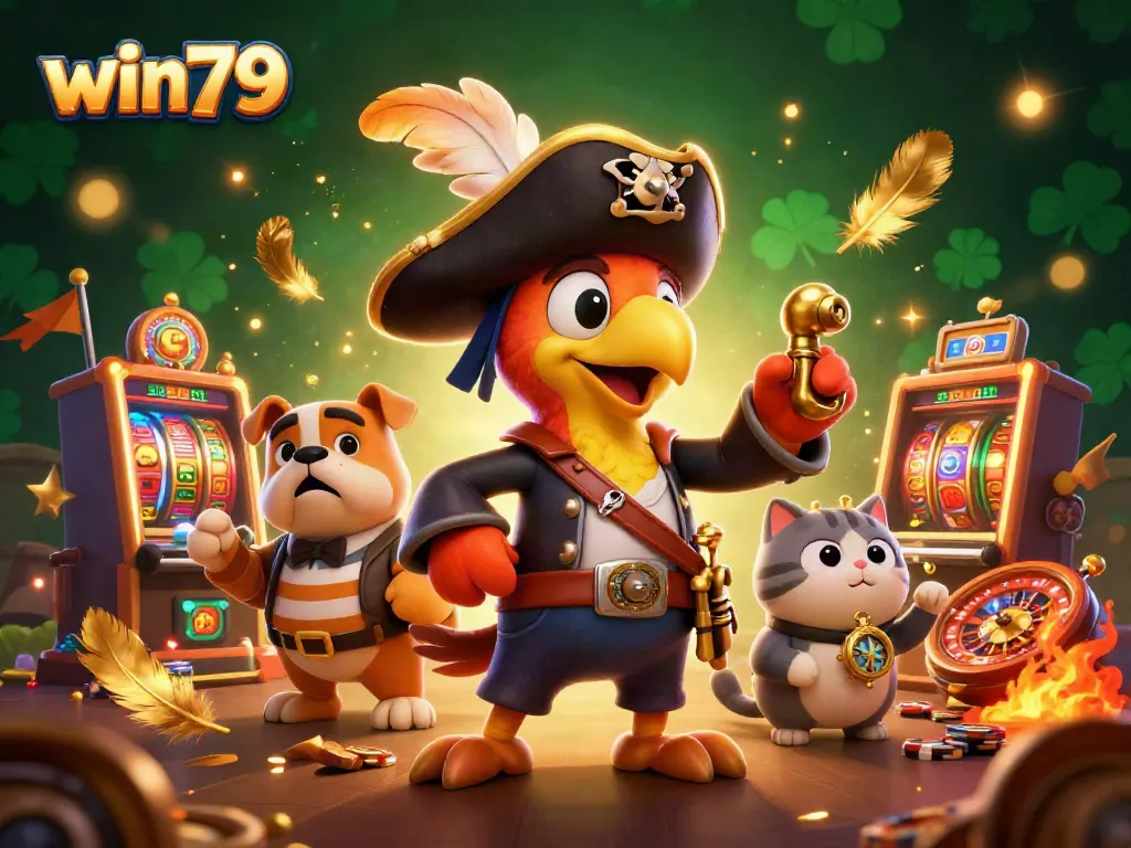 Experience thrilling gaming with win79, featuring vibrant characters and dynamic casino elements.