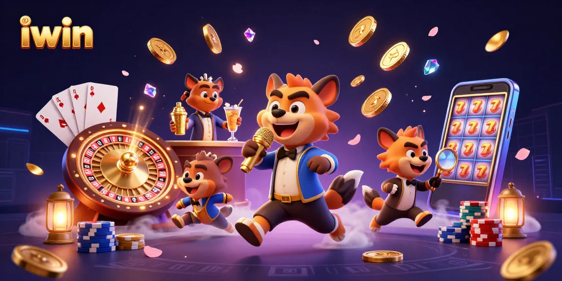 Experience the excitement at iwin casino with hyenas in a vibrant comedy scene surrounded by action elements.