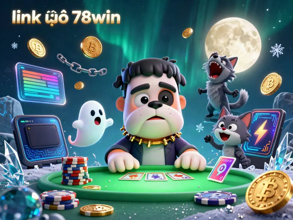 Experience the thrill with link vào 78win at a ghostly casino table led by unique cartoon characters.