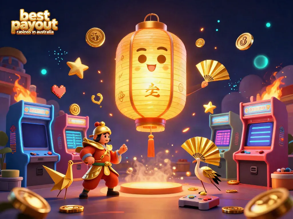 Experience the thrill of the best payout casinos in Australia with vibrant 3D characters and gaming elements.