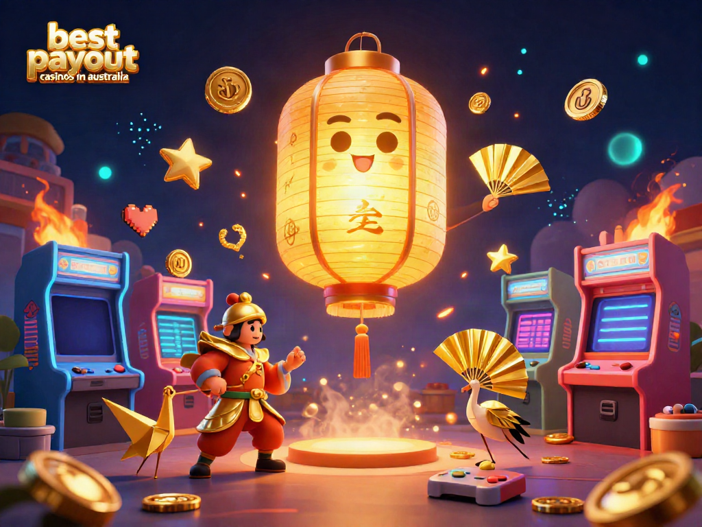 Experience the thrill of the best payout casinos in Australia with vibrant 3D characters and gaming elements.