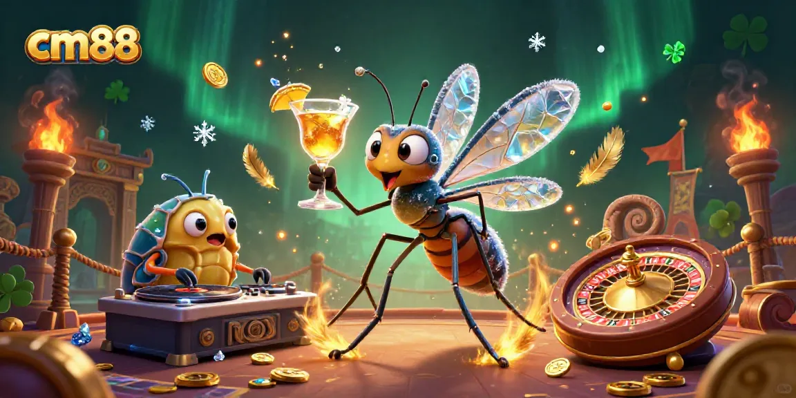 Experience the excitement of cm88 with a vibrant casino scene featuring unique characters and rich gaming elements.
