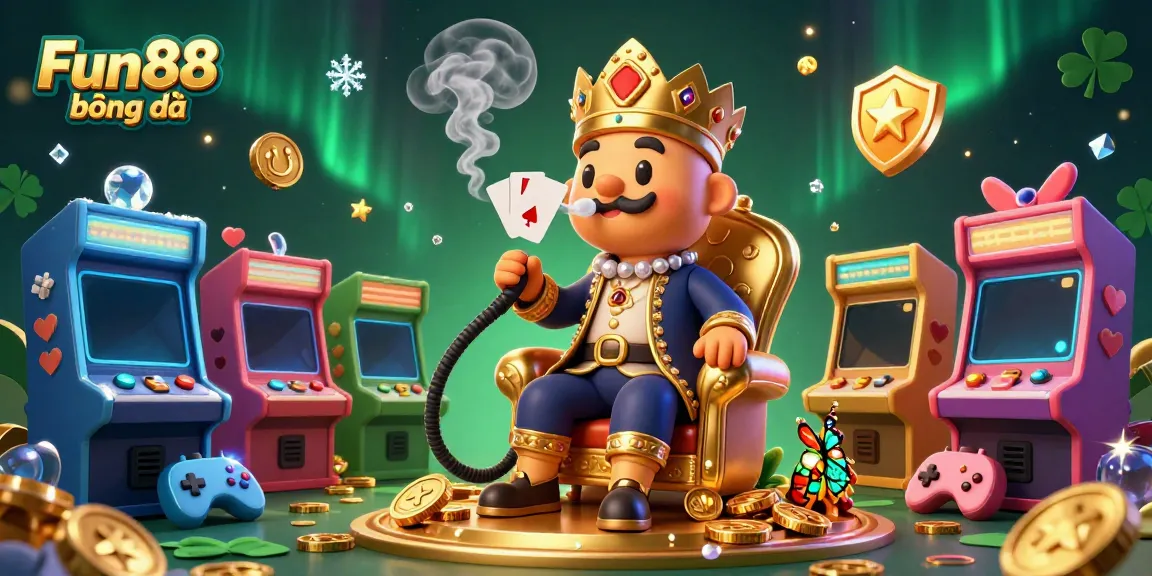 Enjoy Fun88 bóng đá with this colorful illustration featuring lively casino elements in a dynamic scene.