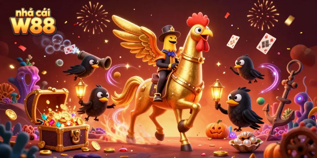 Experience excitement at nhà cái W88 with vibrant casino action and magical elements.